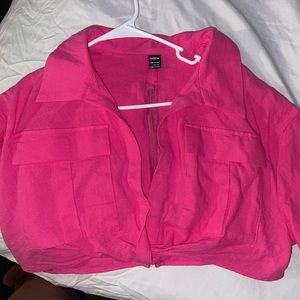 Pink Cropped Shirt